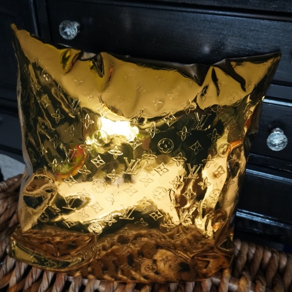 Golden Embossed LV pillow cover